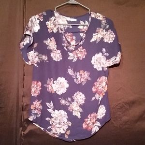 Maurice's blue floral blouse
